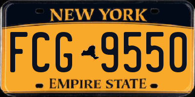 NY license plate FCG9550