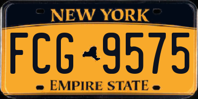 NY license plate FCG9575