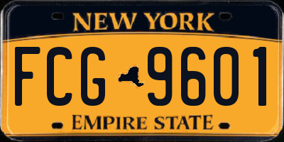 NY license plate FCG9601