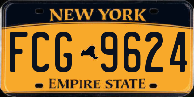 NY license plate FCG9624
