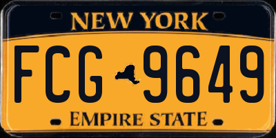 NY license plate FCG9649