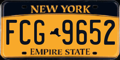 NY license plate FCG9652