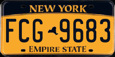NY license plate FCG9683