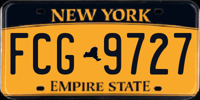 NY license plate FCG9727