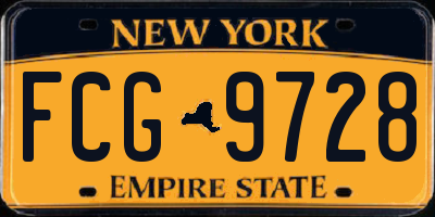 NY license plate FCG9728