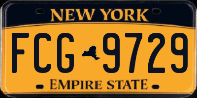 NY license plate FCG9729