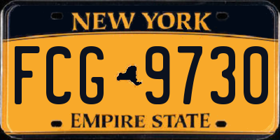 NY license plate FCG9730