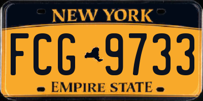 NY license plate FCG9733