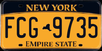 NY license plate FCG9735
