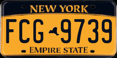 NY license plate FCG9739