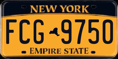 NY license plate FCG9750