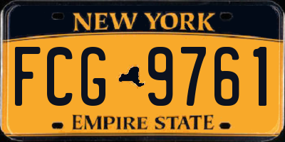NY license plate FCG9761