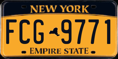 NY license plate FCG9771