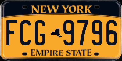 NY license plate FCG9796