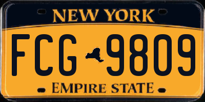 NY license plate FCG9809