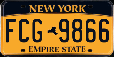 NY license plate FCG9866