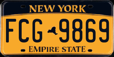 NY license plate FCG9869