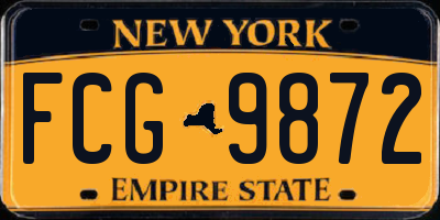 NY license plate FCG9872