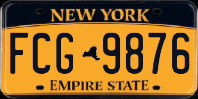 NY license plate FCG9876