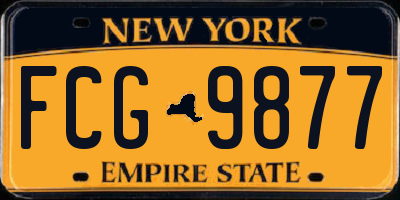 NY license plate FCG9877