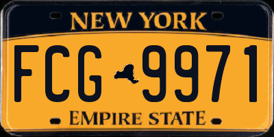 NY license plate FCG9971