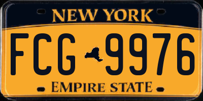 NY license plate FCG9976