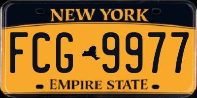 NY license plate FCG9977