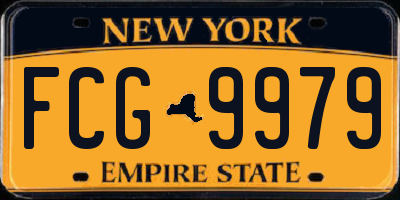 NY license plate FCG9979