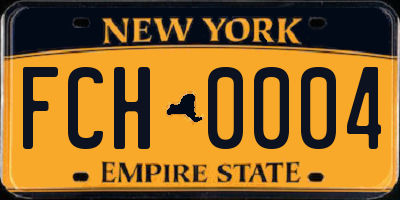 NY license plate FCH0004