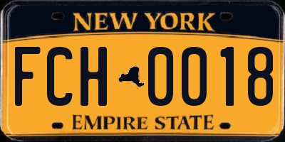 NY license plate FCH0018