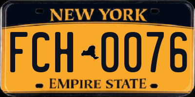 NY license plate FCH0076