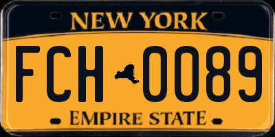 NY license plate FCH0089