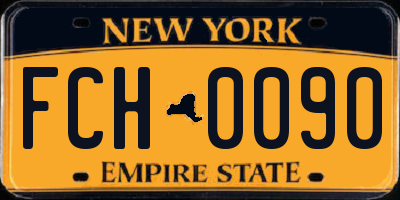 NY license plate FCH0090