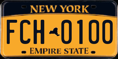 NY license plate FCH0100