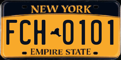 NY license plate FCH0101
