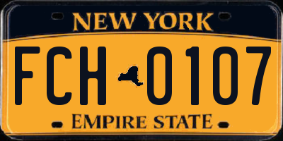 NY license plate FCH0107