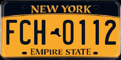 NY license plate FCH0112
