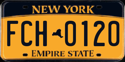 NY license plate FCH0120