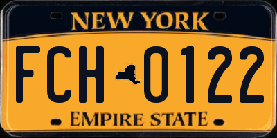 NY license plate FCH0122