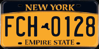 NY license plate FCH0128
