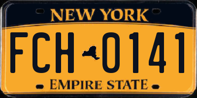 NY license plate FCH0141