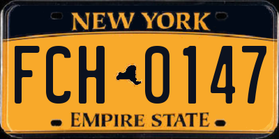 NY license plate FCH0147