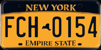 NY license plate FCH0154