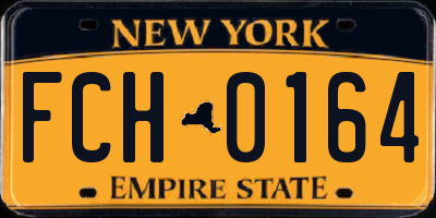 NY license plate FCH0164