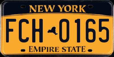 NY license plate FCH0165