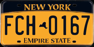 NY license plate FCH0167