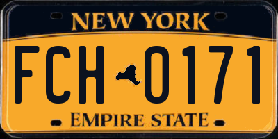 NY license plate FCH0171