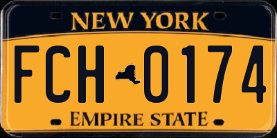NY license plate FCH0174