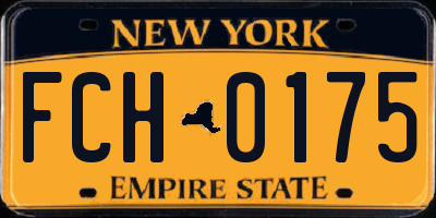 NY license plate FCH0175