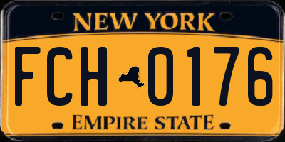 NY license plate FCH0176